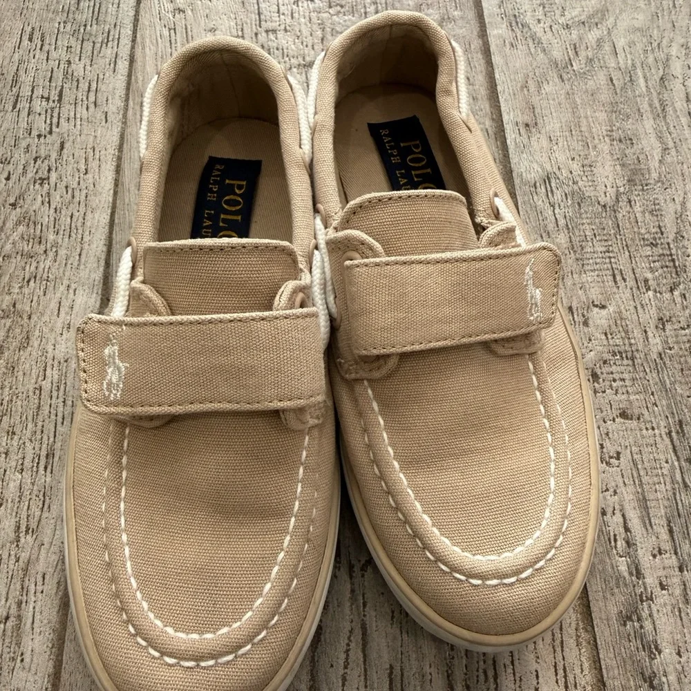Polo by Ralph Lauren Boys Beige Canvas Dress Shoes